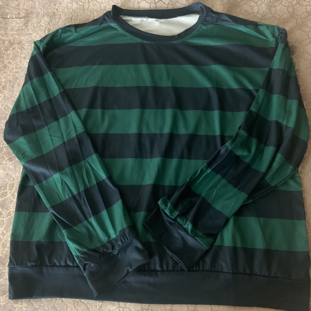 Blue and green striped shirt. XL boys. Never worn.
